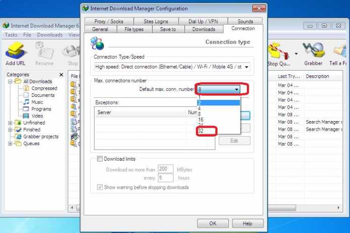 free download manager increase speed