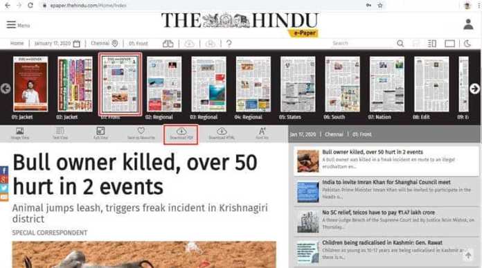 The Hindu Newspaper PDF Free Download In 2020 - Hitutorials